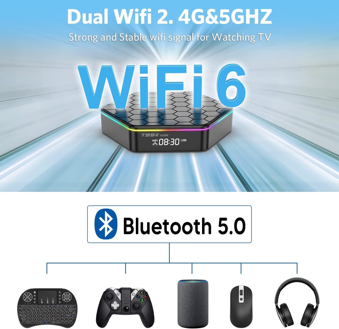 Android 12.0 TV Box 6k/3D HD Tv Box H618 Quadcore 4GB RAM 32GB ROM 2.4G/5.0G Dual WiFi & BT 5.0 Android Box Support Multi-Lingual Iptv Box with LAN Ethernet 10/100M for Movie Game Chat etc.